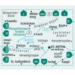 KOMPASS WANDERKARTE 33 ARLBERG, VERWALLGRUPPE 1:50.000