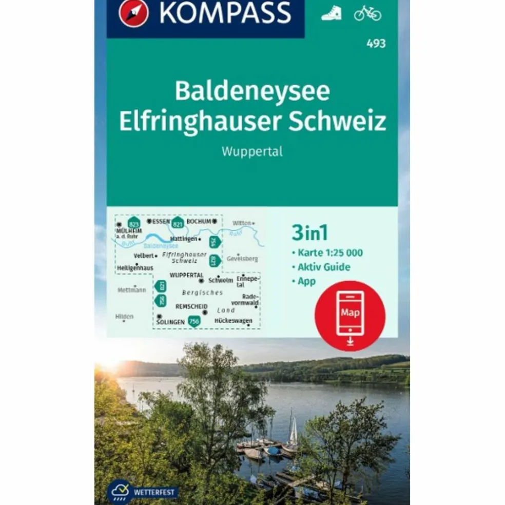 KOMPASS WANDERKARTE 493 BALDENEYSEE, ELFRINGHAUSER SCHWEIZ