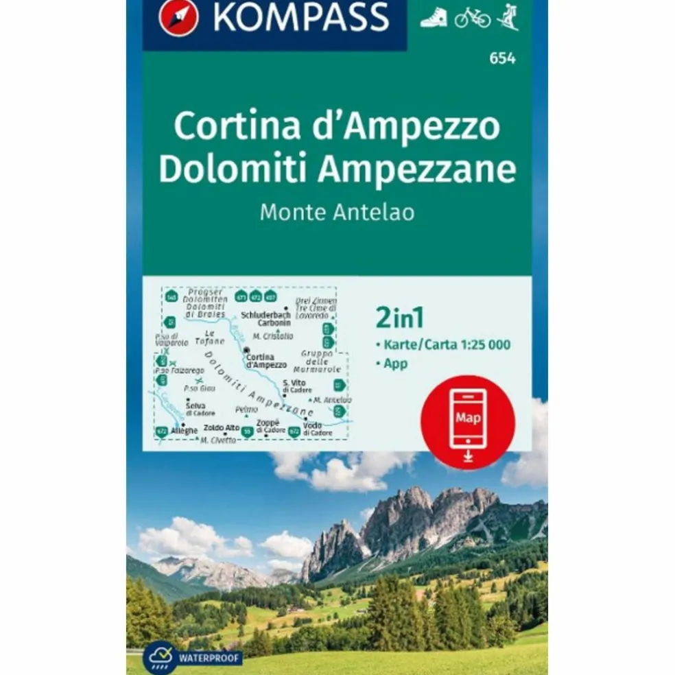 KOMPASS WANDERKARTE 654 CORTINA D'AMPEZZO