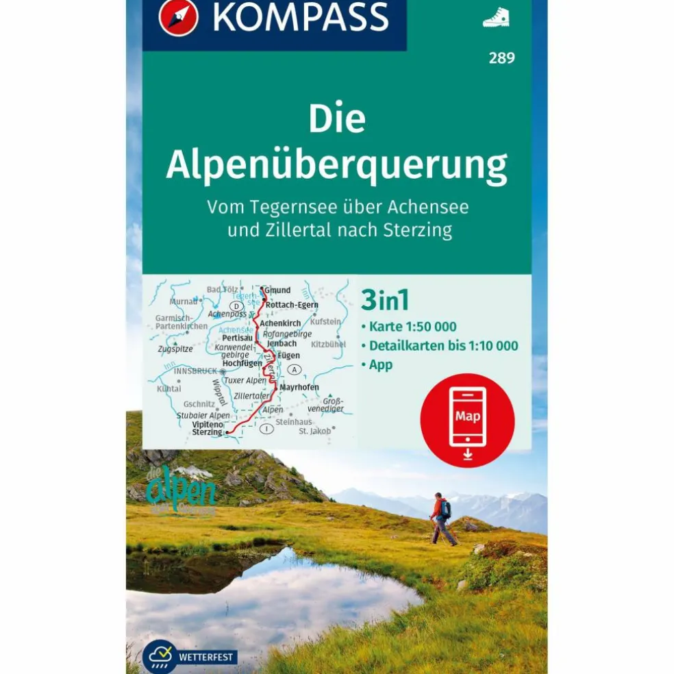KOMPASS WANDERKARTE 289 DIE ALPENÜBERQUERUNG