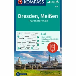 KOMPASS WANDERKARTE 809 DRESDEN, MEIßEN, THARANDTER WALD