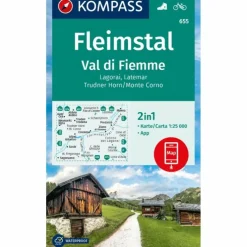 KOMPASS WANDERKARTE 655 FLEIMSTAL / VAL DI FIEMME
