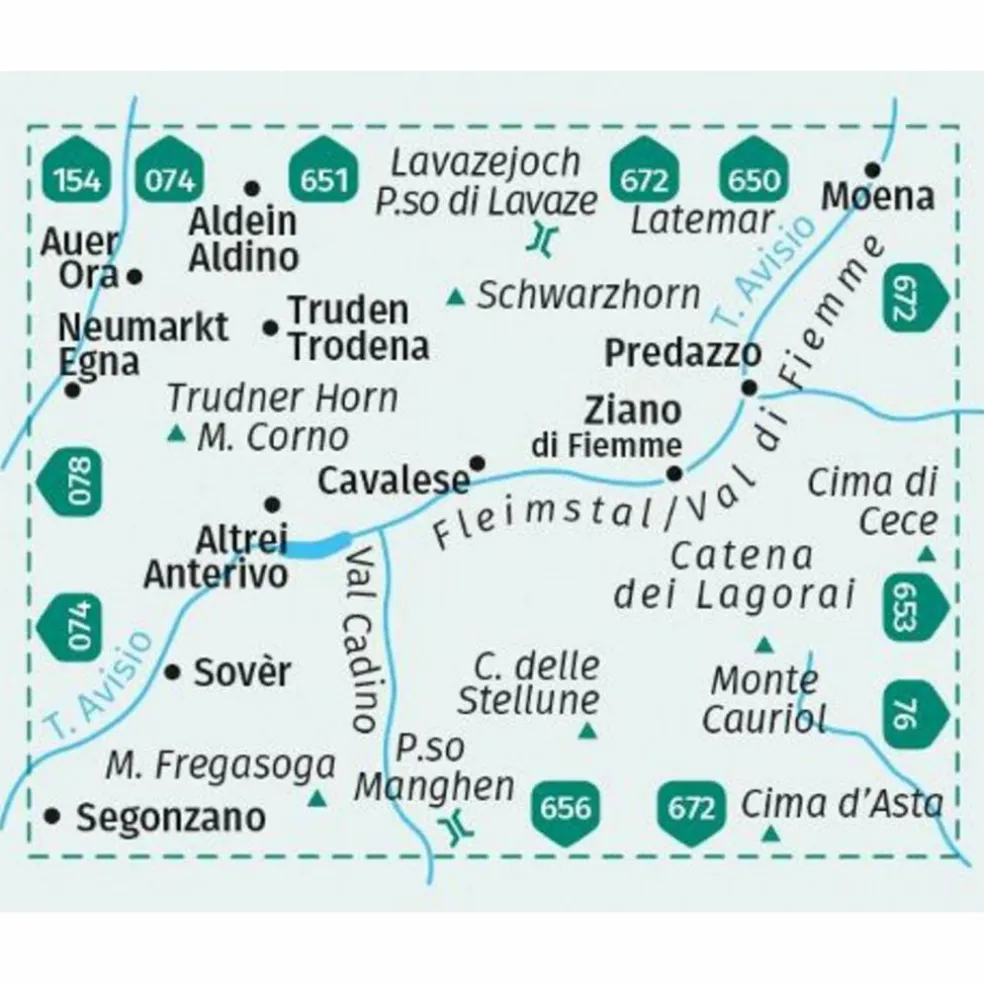 KOMPASS WANDERKARTE 655 FLEIMSTAL / VAL DI FIEMME