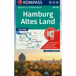 KOMPASS WANDERKARTE 726 HAMBURG, ALTES LAND 1:50.000