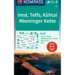 KOMPASS WANDERKARTE 35 IMST, TELFS, KÜHTAI, MIEMINGER KETTE