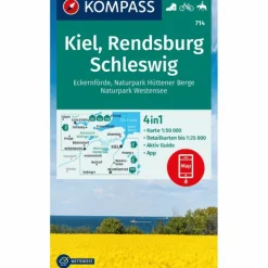 KOMPASS WANDERKARTE 714 KIEL, RENDSBURG, SCHLESWIG 1:50.000