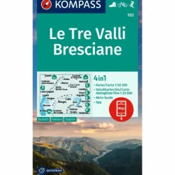KOMPASS WANDERKARTE 103 LE TRE VALLI BRESCIANE 1:50.000