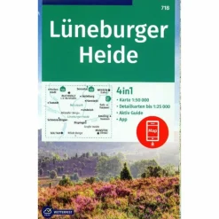 KOMPASS WANDERKARTE 718 LÜNEBURGER HEIDE 1:50.000