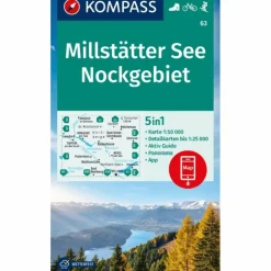 KOMPASS WANDERKARTE 63 MILLSTÄTTER SEE, NOCKGEBIET 1:50.000