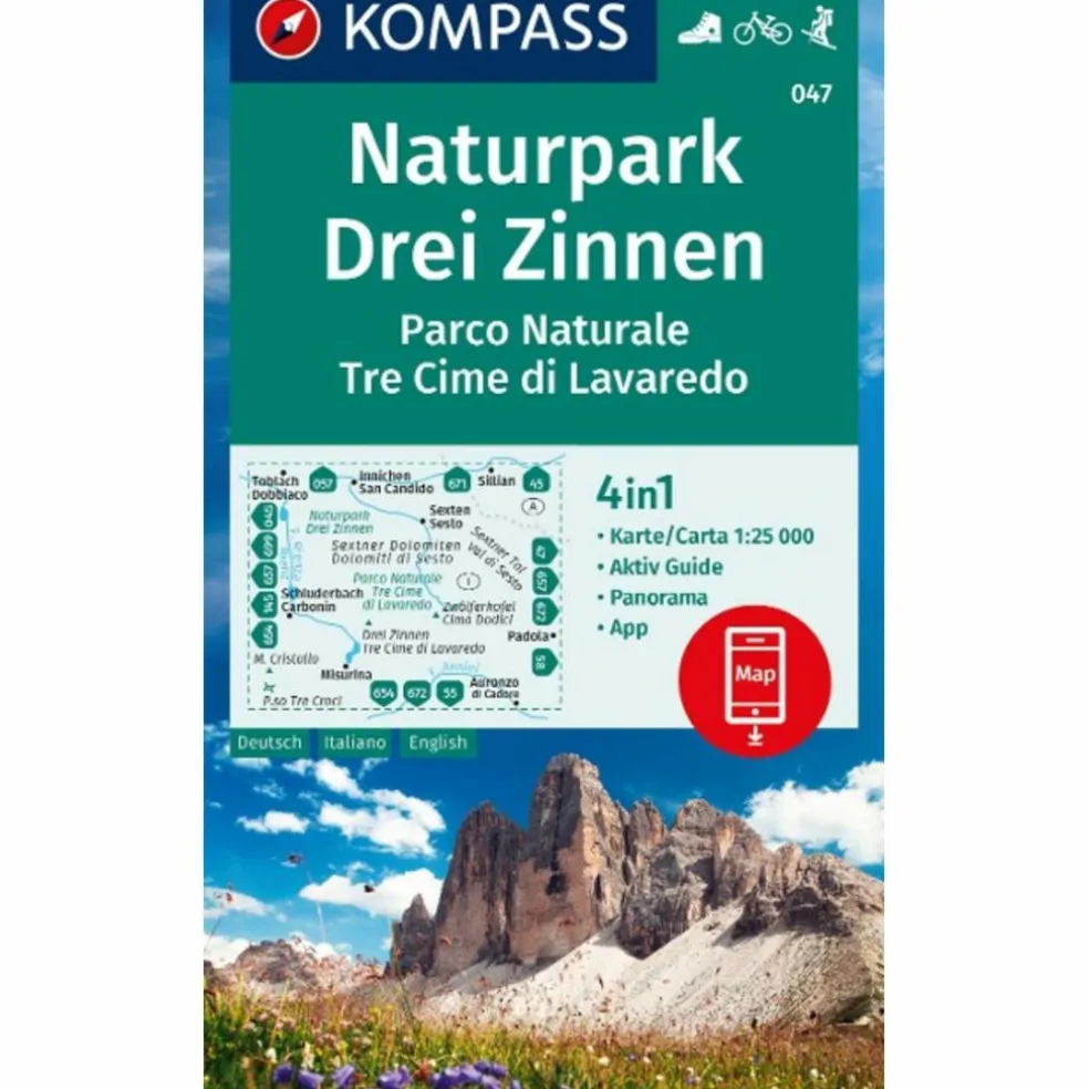 KOMPASS WANDERKARTE 047 NATURPARK DREI ZINNEN