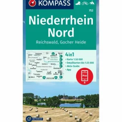 KOMPASS WANDERKARTE 752 NIEDERRHEIN NORD, REICHSWALD