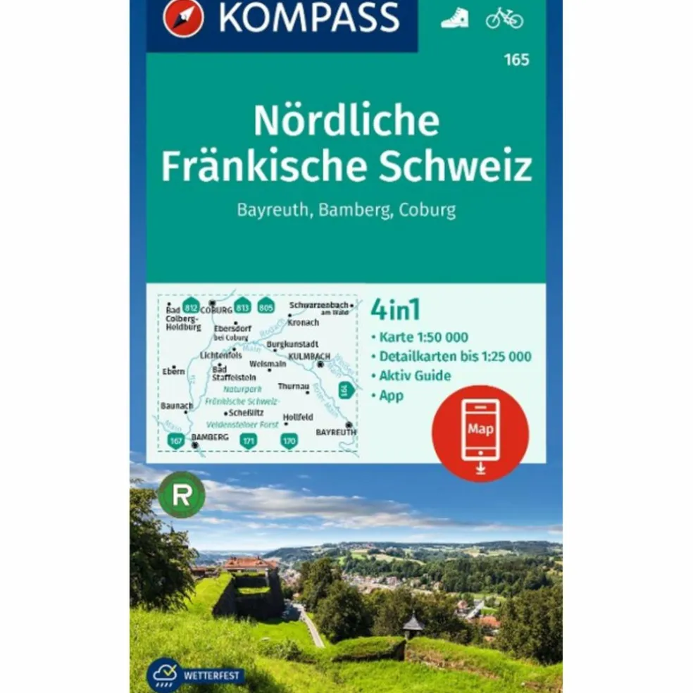 KOMPASS WANDERKARTE 165 NÖRDLICHE FRÄNKISCHE SCHWEIZ