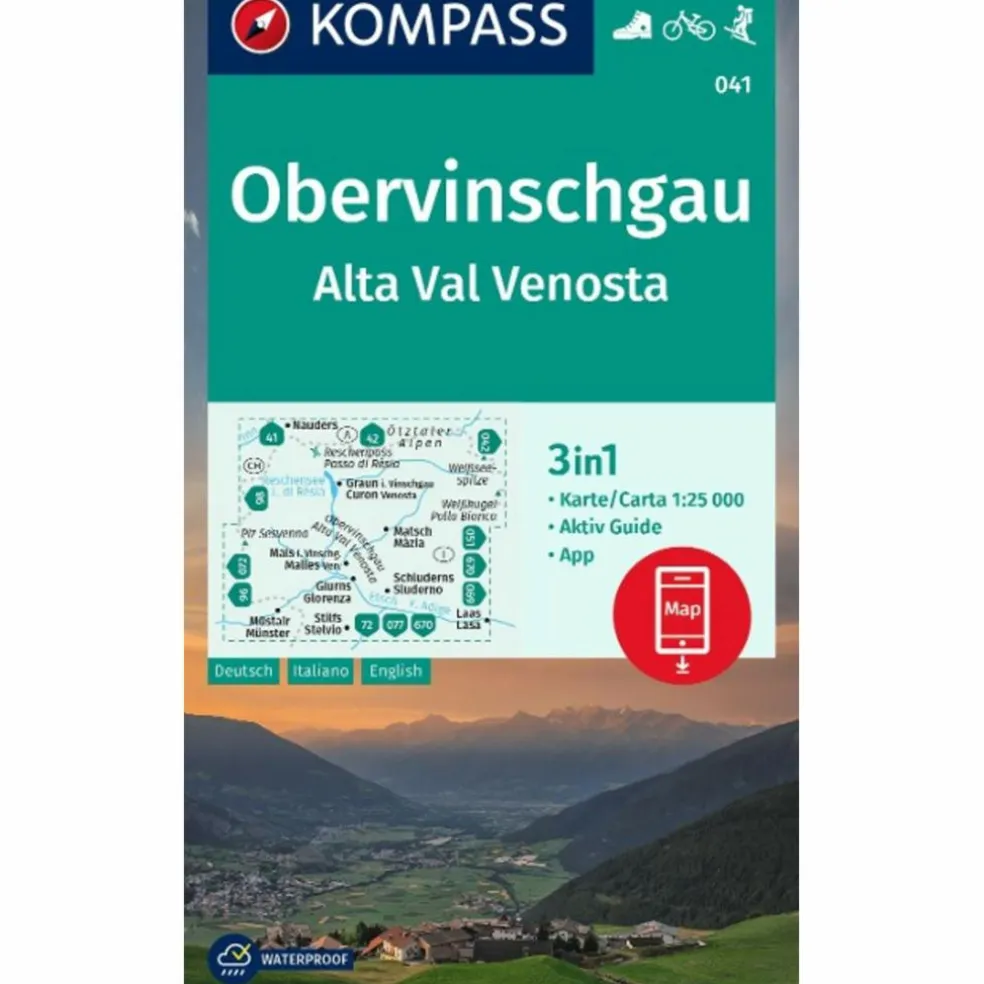 KOMPASS WANDERKARTE 041 OBERVINSCHGAU