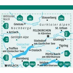 KOMPASS WANDERKARTE 62 OSSIACHER SEE, FELDKIRCHEN IN KÄRNTEN