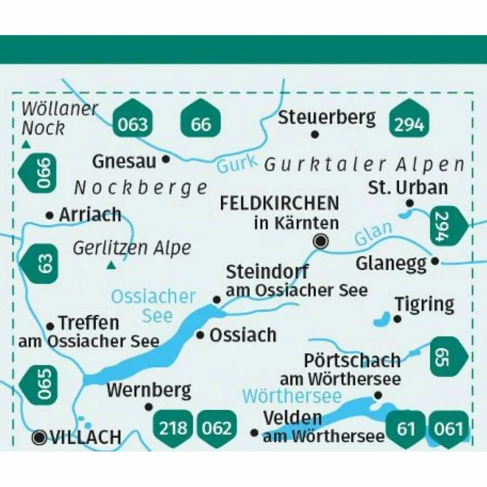 KOMPASS WANDERKARTE 62 OSSIACHER SEE, FELDKIRCHEN IN KÄRNTEN