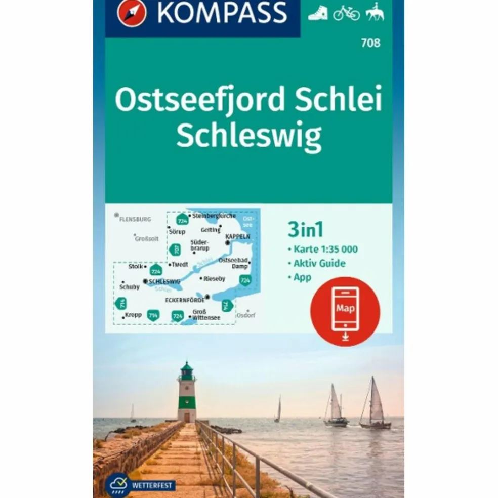 KOMPASS WANDERKARTE 708 OSTSEEFJORD SCHLEI, SCHLESWIG