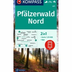 KOMPASS WANDERKARTE 471 PFÄLZERWALD NORD 1:25.000