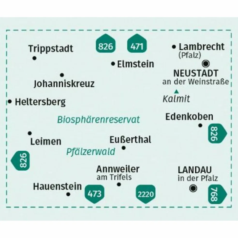 KOMPASS WANDERKARTE 472 PFÄLZERWALD MITTE 1:25.000