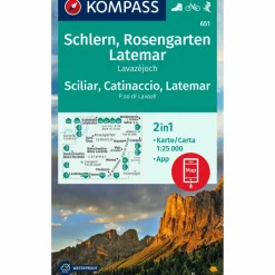 KOMPASS WANDERKARTE 651 SCHLERN, ROSENGARTEN, SCILIAR