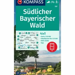 KOMPASS WANDERKARTE 197 SÜDLICHER BAYERISCHER WALD 1:50.000