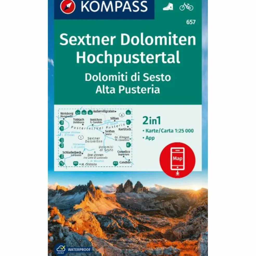 KOMPASS WANDERKARTE 657 SEXTNER DOLOMITEN, HOCHPUSTERTAL