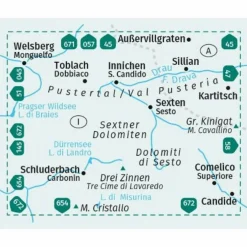 KOMPASS WANDERKARTE 657 SEXTNER DOLOMITEN, HOCHPUSTERTAL