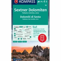 KOMPASS WANDERKARTE 58 SEXTNER DOLOMITEN, TOBLACH, INNICHEN