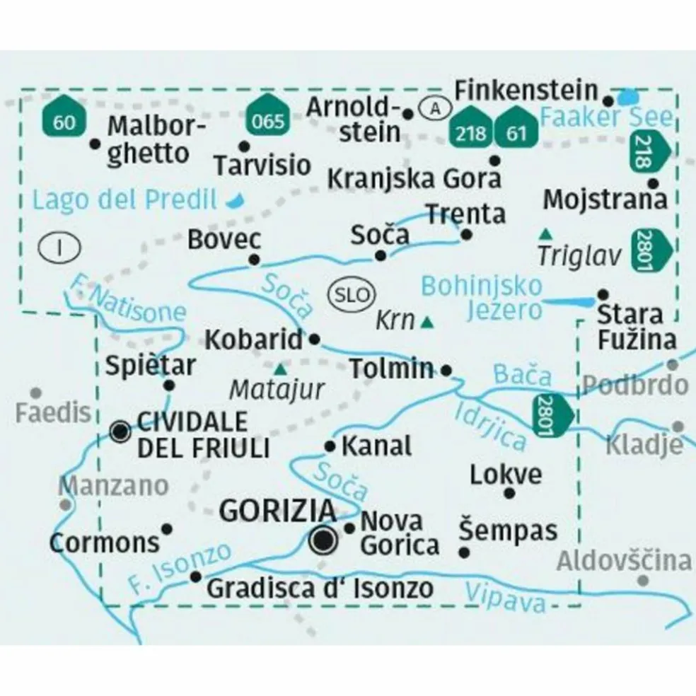 KOMPASS WANDERKARTE 2804 SOCA-TAL, ISONZO