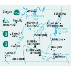 KOMPASS WANDERKARTE 748 SPREEWALD, TEUPITZ, BEESKOW, LÜBBEN