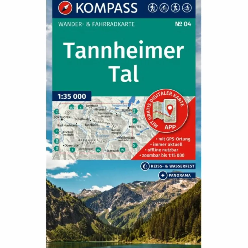 KOMPASS WANDERKARTE 04 TANNHEIMER TAL 1:35.000