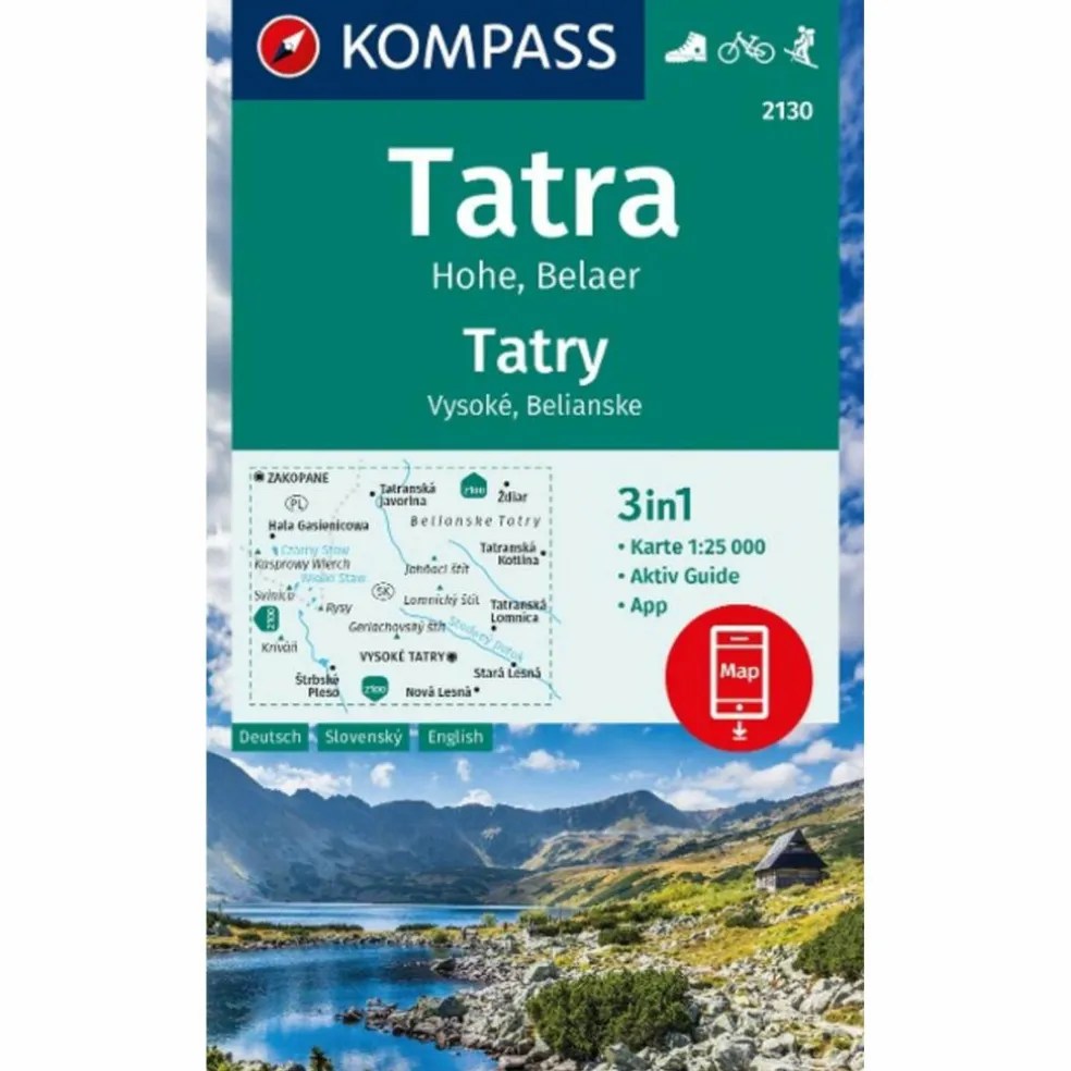 KOMPASS WANDERKARTE 2130 TATRA HOHE, BELAER