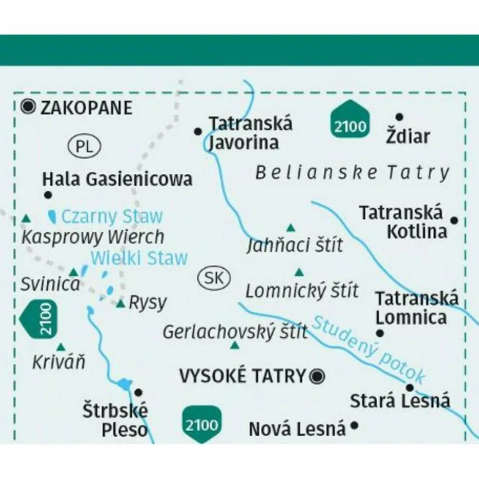 KOMPASS WANDERKARTE 2130 TATRA HOHE, BELAER