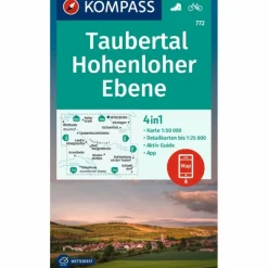 KOMPASS WANDERKARTE 772 TAUBERTAL, HOHENLOHER EBENE 1:50.000