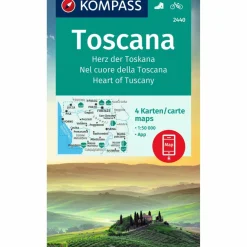 KOMPASS WANDERKARTE 2440 TOSCANA, HERZ DER TOSKANA