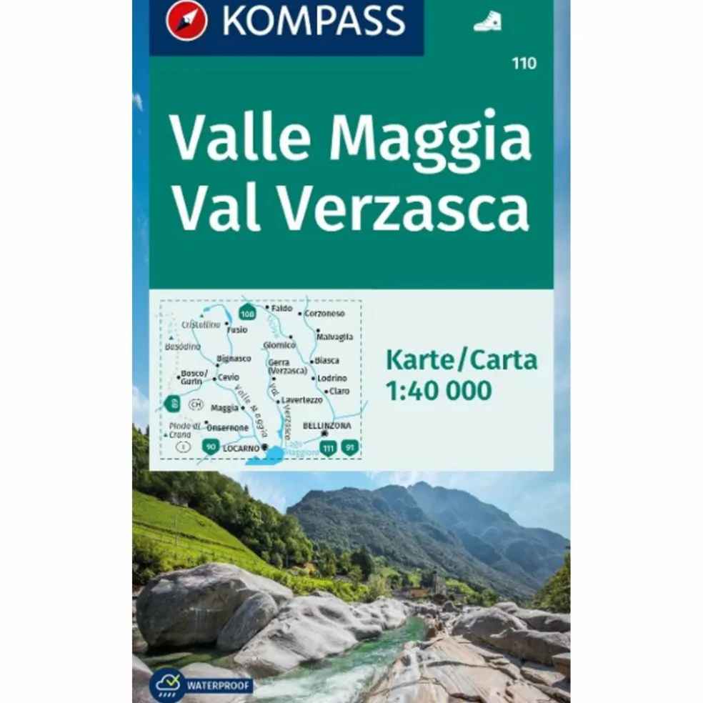 KOMPASS WANDERKARTE 110 VALLE MAGGIA, VAL VERZASCA 1:40.000