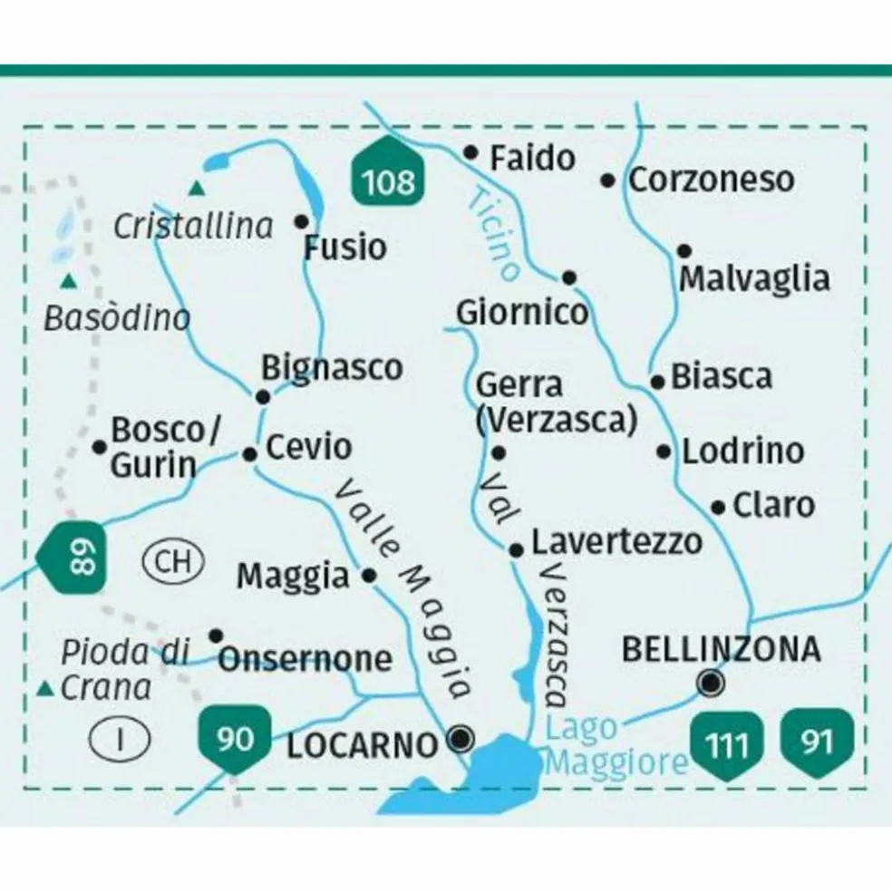 KOMPASS WANDERKARTE 110 VALLE MAGGIA, VAL VERZASCA 1:40.000