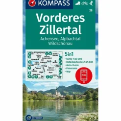 KOMPASS WANDERKARTE 28 VORDERES ZILLERTAL 1:50.000