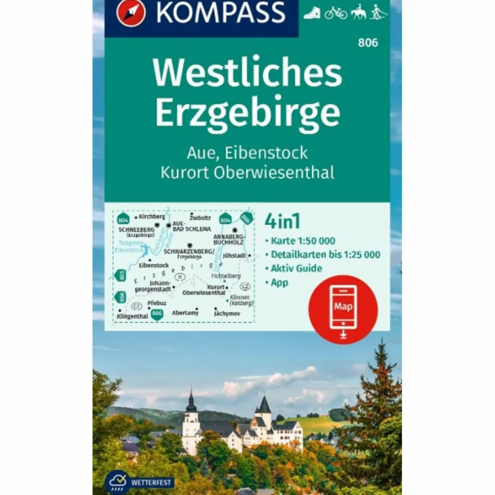 KOMPASS WANDERKARTE 806 WESTLICHES ERZGEBIRGE, AUE