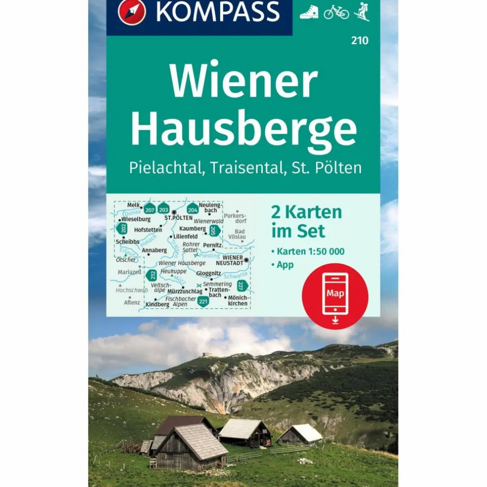 KOMPASS WANDERKARTE 210 WIENER HAUSBERGE