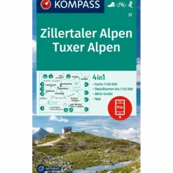 KOMPASS WANDERKARTE 37 ZILLERTALER ALPEN, TUXER ALPEN