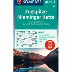KOMPASS WANDERKARTE 25 ZUGSPITZE, MIEMINGER KETTE, EHRWALD