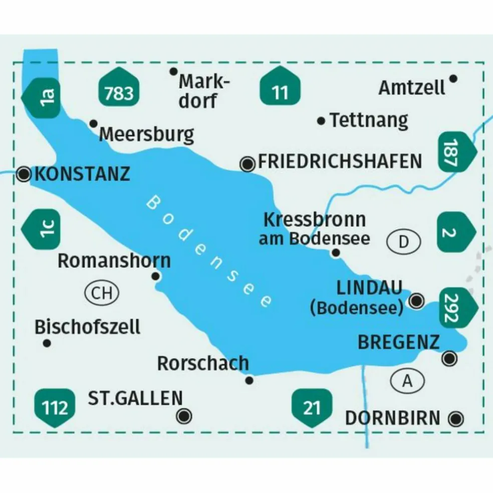 KOMPASS WANDERKARTE 1B BODENSEE OST 1:50.000