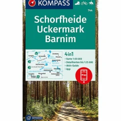 KOMPASS WANDERKARTE SCHORFHEIDE, UCKERMARK, BARNIM 1:50 000