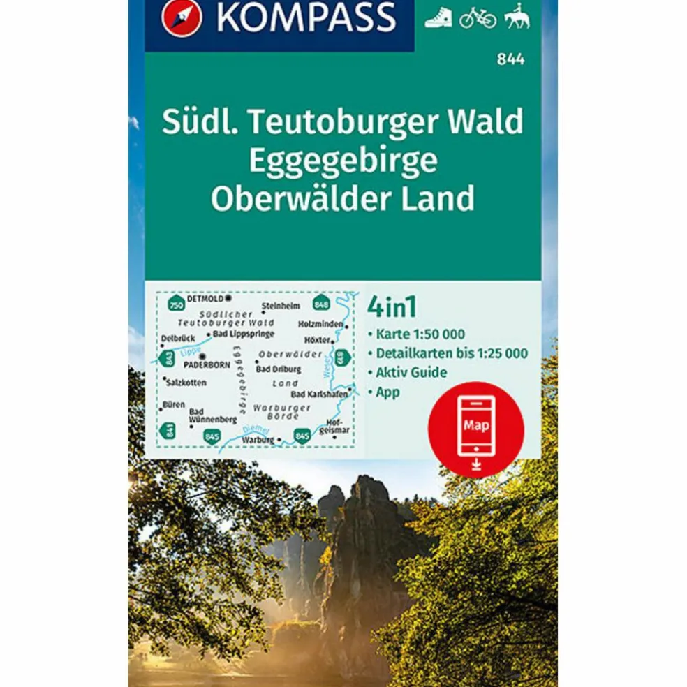KOMPASS WANDERKARTE SÜDLICHER TEUTOBURGER WALD - EGGEGEBIRGE