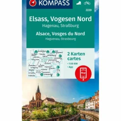 KOMPASS WANDERKARTEN-SET 2220 ELSASS, VOGESEN NORD, HAGENAU