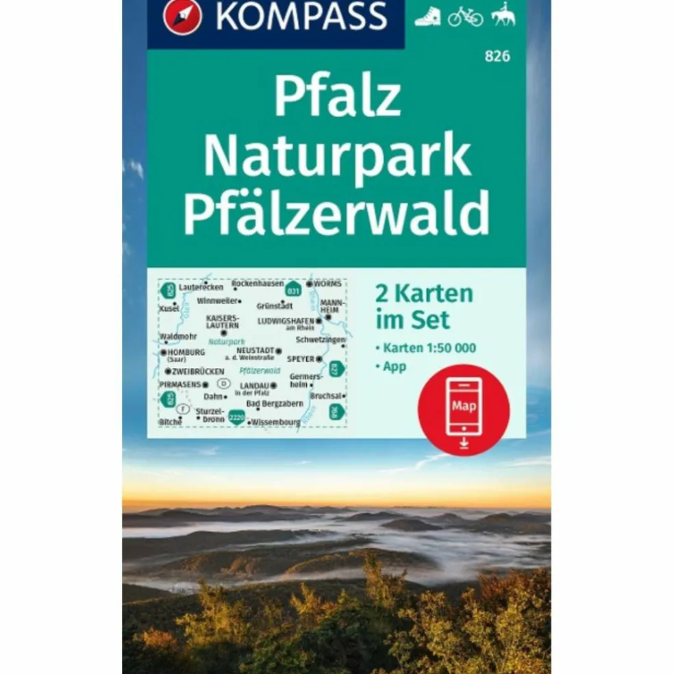 KOMPASS WANDERKARTEN-SET 826 PFALZ, NATURPARK PFÄLZERWALD