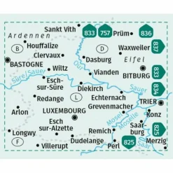 KOMPASS WANDERKARTEN-SET 2202 LUXEMBURG (2 KARTEN) 1:50.000