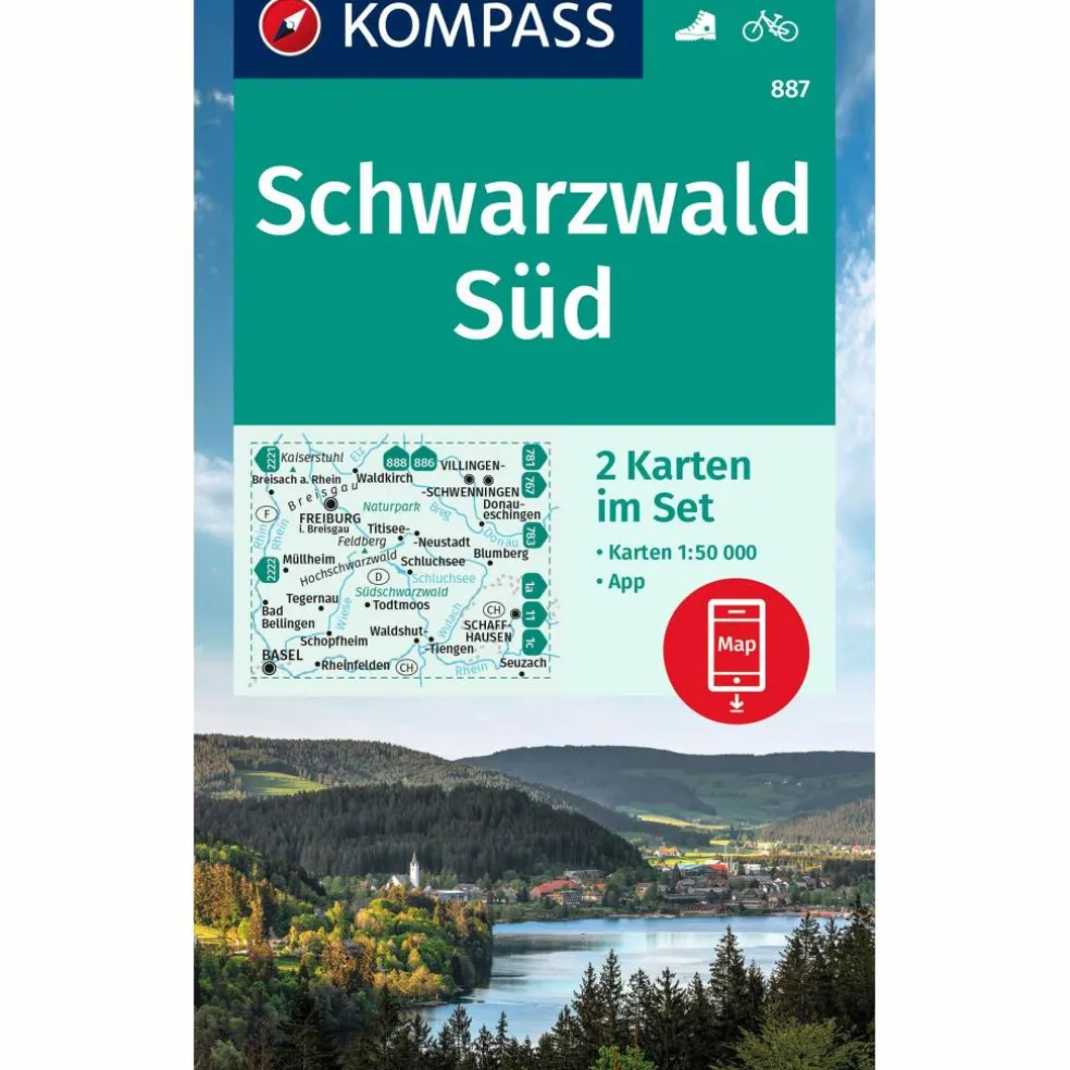 KOMPASS WANDERKARTEN-SET 887 SCHWARZWALD SÜD (2 KARTEN)
