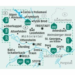 KOMPASS WANDERKARTEN-SET 202 LINZ UND UMGEBUNG, MÜHLVIERTEL