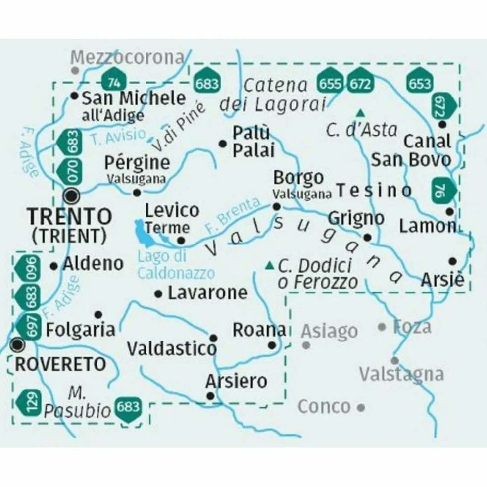 KOMPASS WANDERKARTEN-SET 656 VALSUGANA, PINE, LEVICO